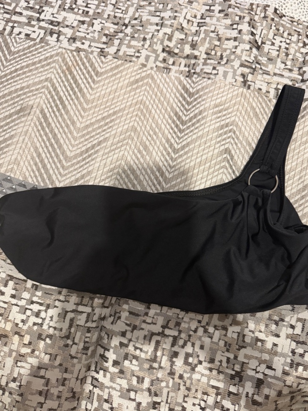 Black One-Shoulder Bikini Top
